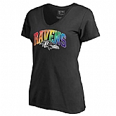 Women's Baltimore Ravens NFL Pro Line by Fanatics Branded Black Plus Sizes Pride T-Shirt,baseball caps,new era cap wholesale,wholesale hats